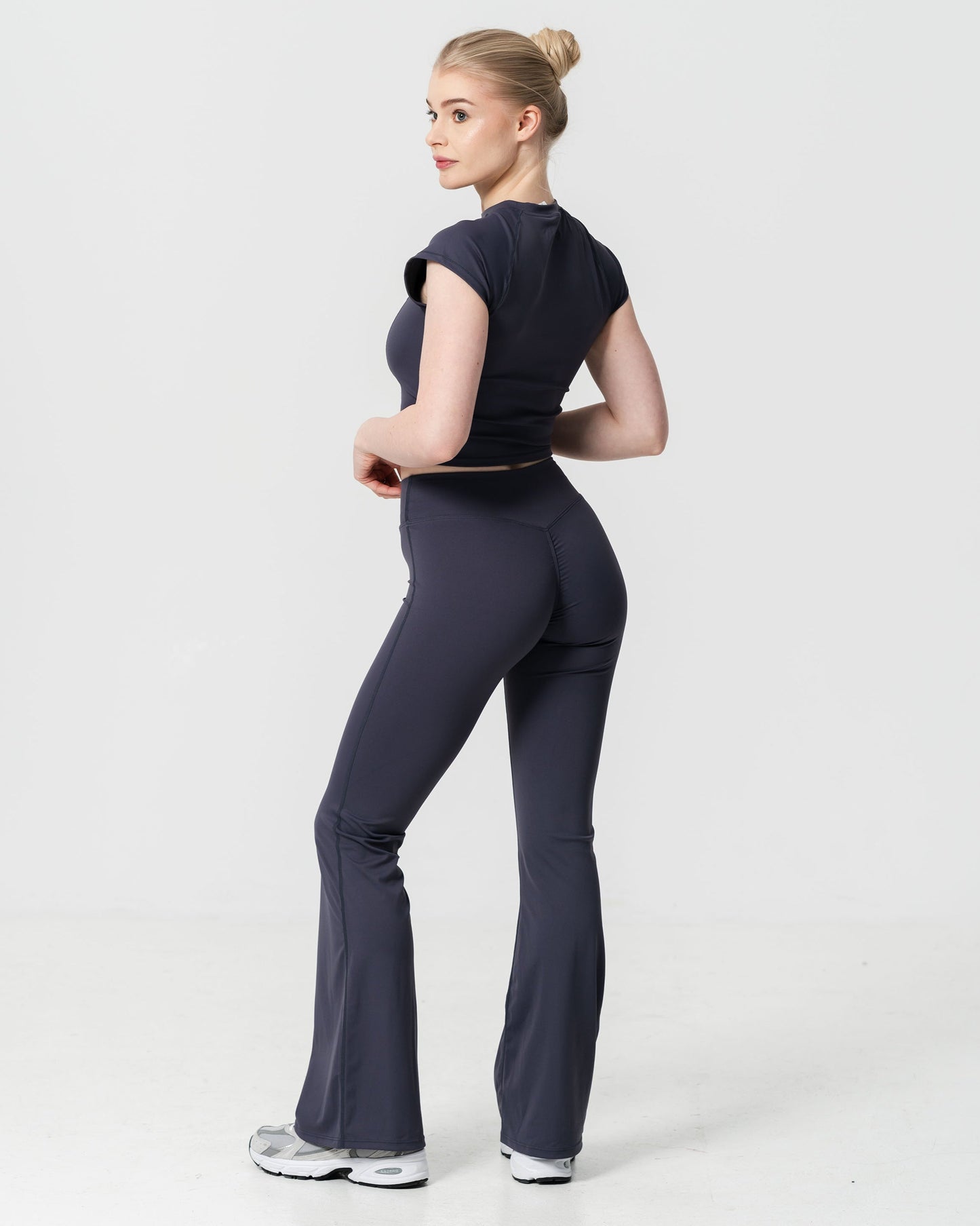 Nova Flared Leggings in Charcoal Blue