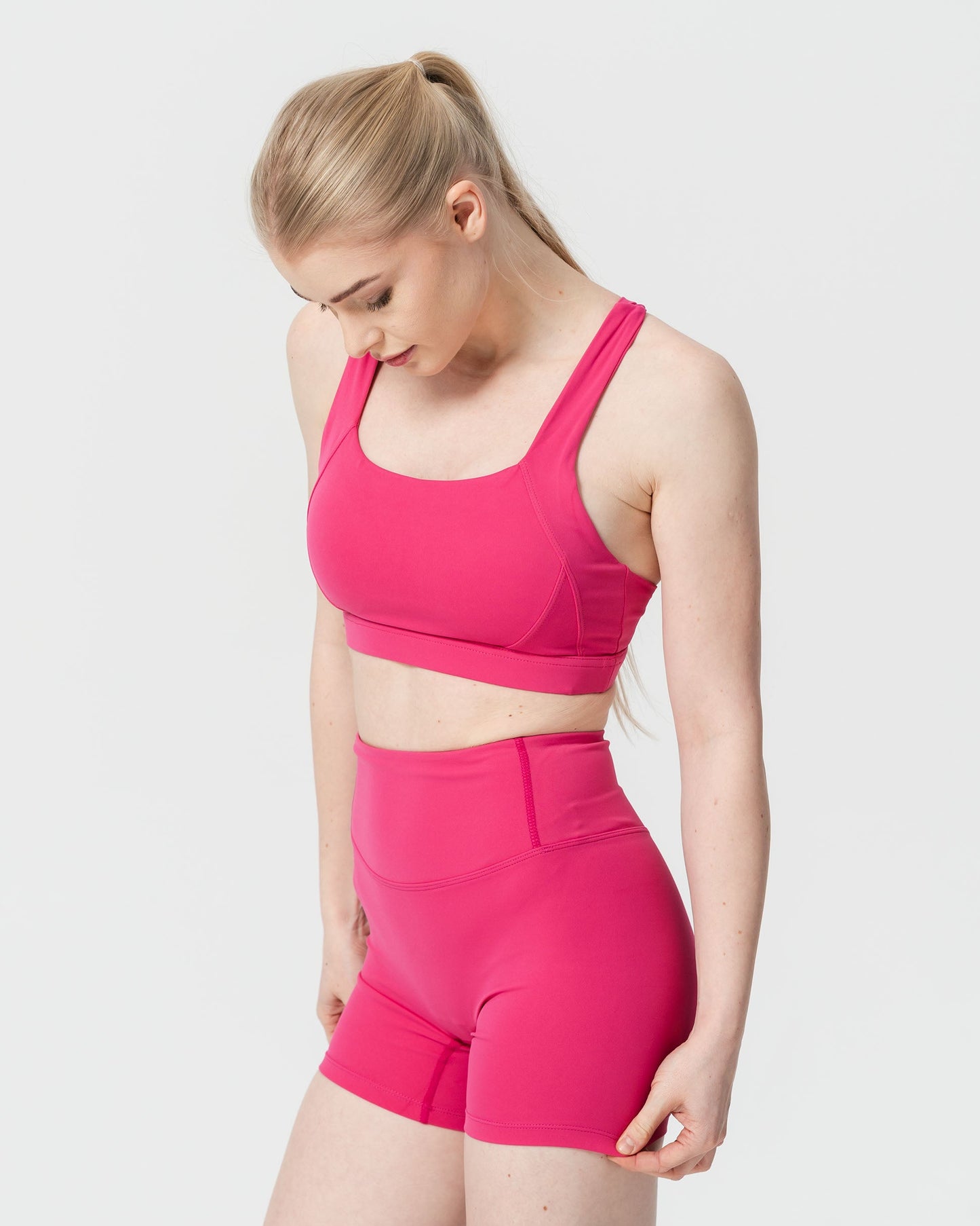 Double Strap Sports Bra in Vibrant Pink