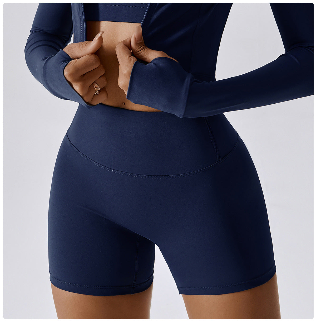 Short Leggings in Midnight Blue Athleisure Wear Lunafit Romania