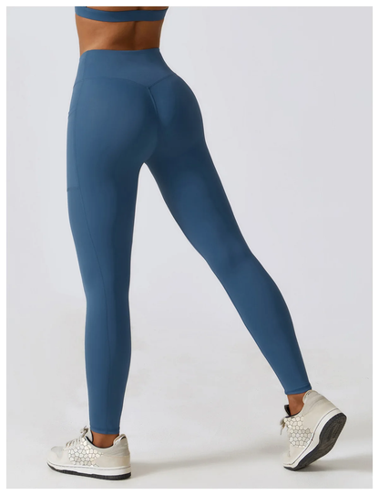 Sports Leggings in Steel Blue