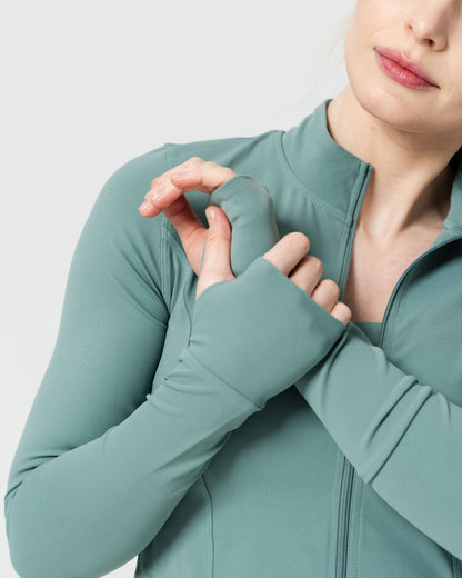 Cropped Jacket in Aqua Mist