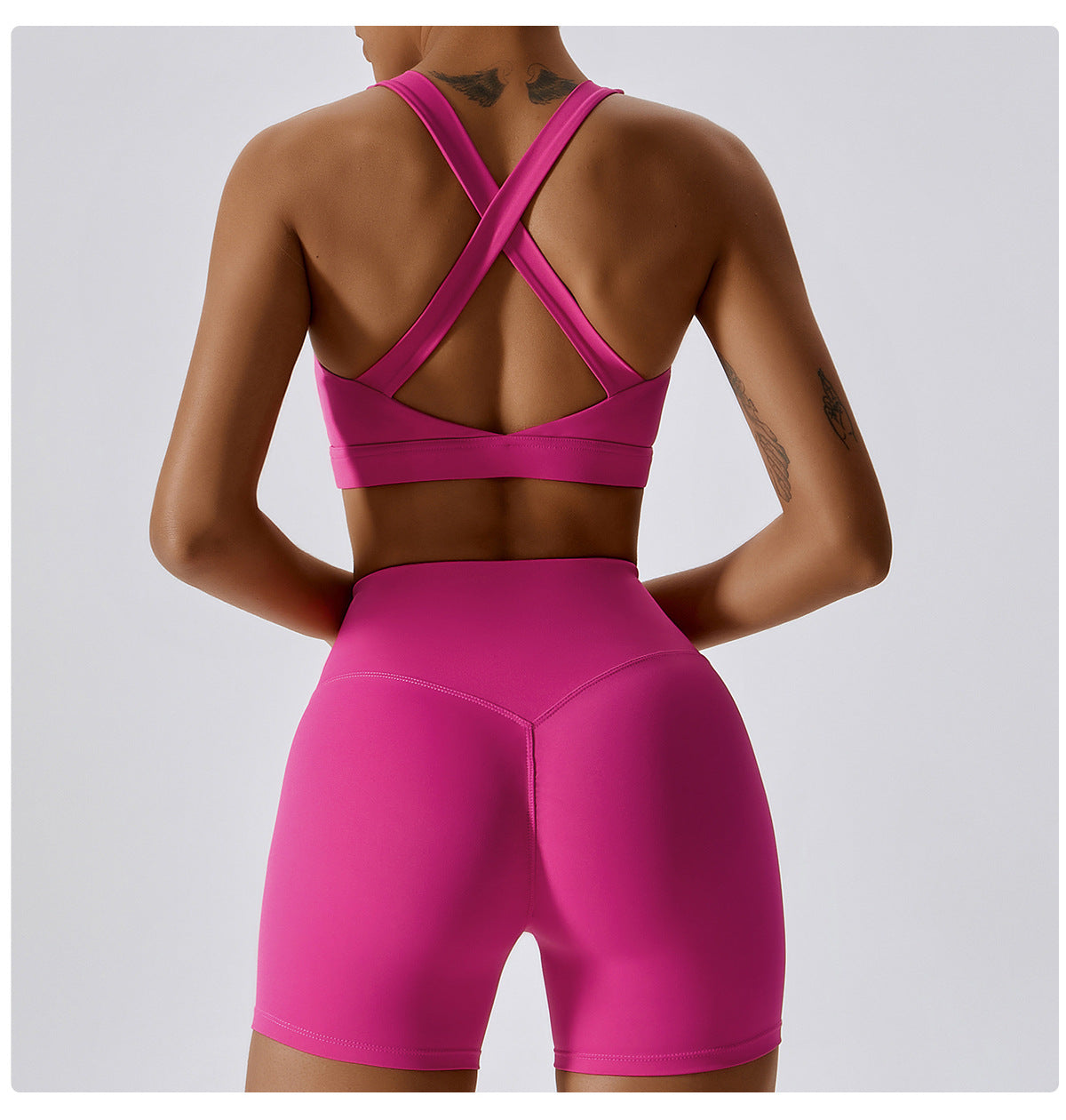 Double Strap Sports Bra in Vibrant Pink