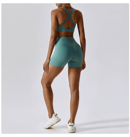 Short Leggings in Soft Teal