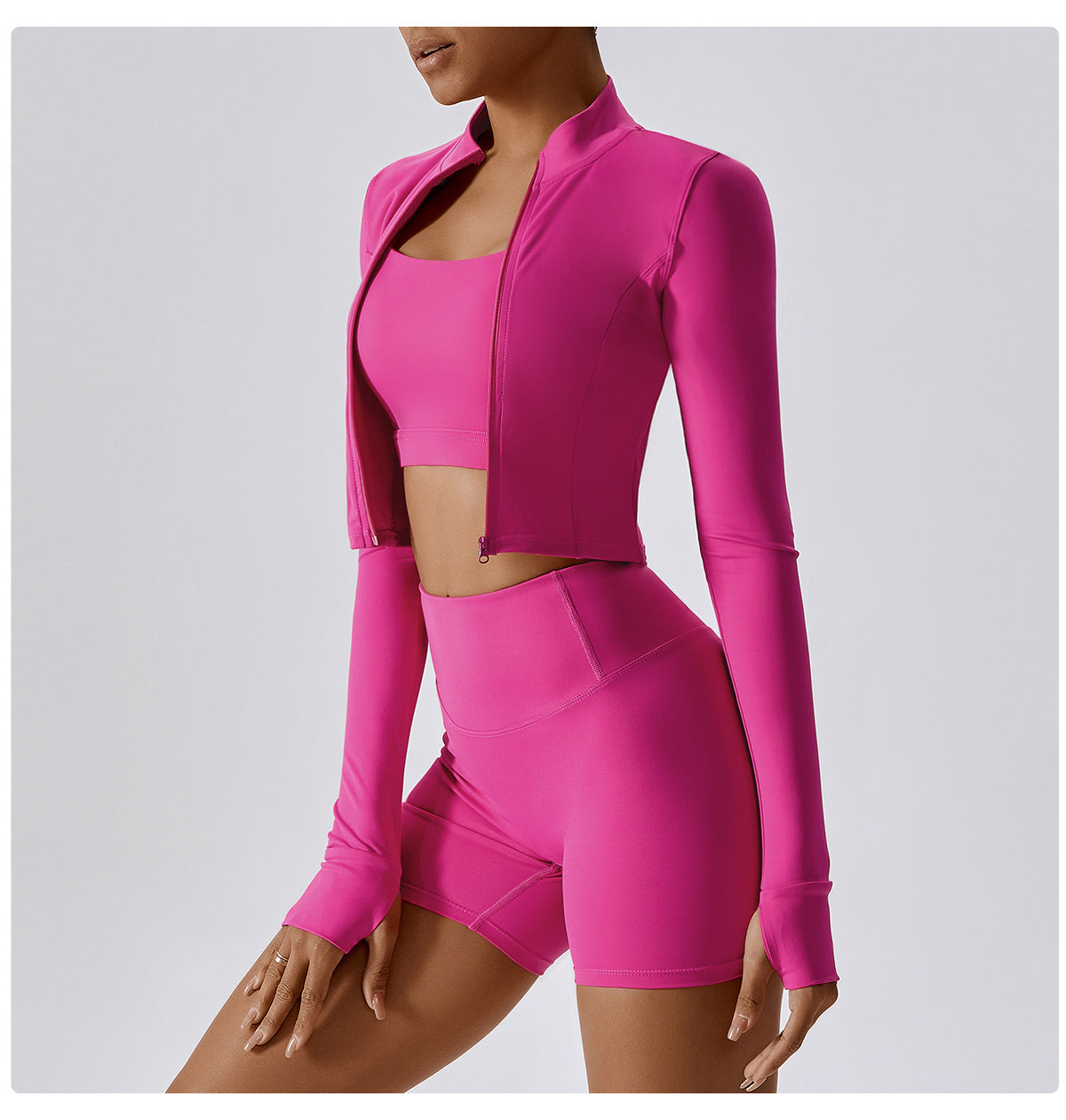 Cropped Jacket in Vibrant Pink Athleisure Wear Lunafit Romania