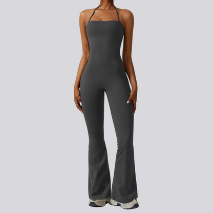 Flared Yoga Suit in Charcoal Grey