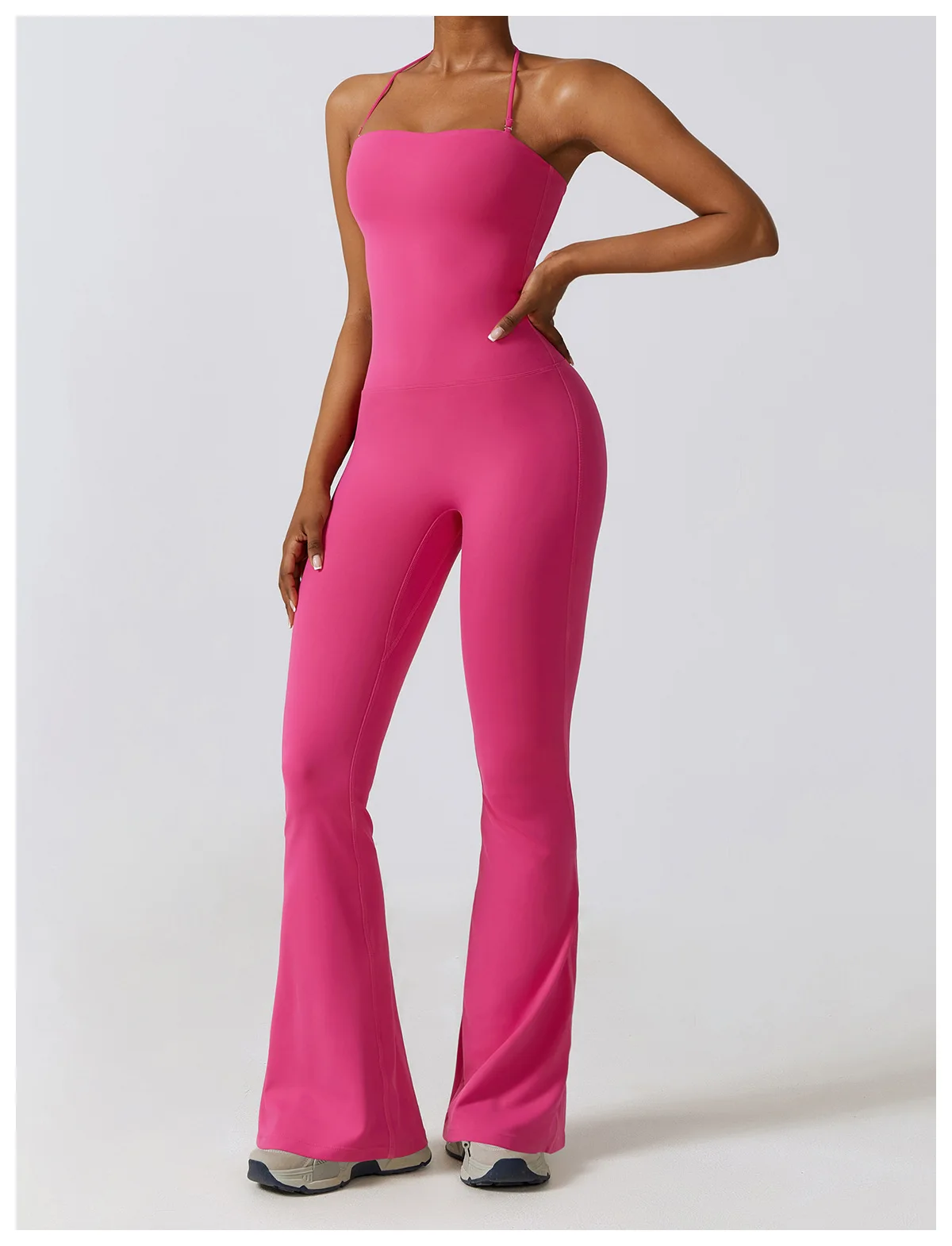 Flared Yoga Suit in Vibrant Pink