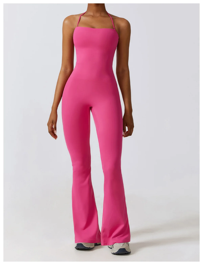 Flared Yoga Suit in Vibrant Pink