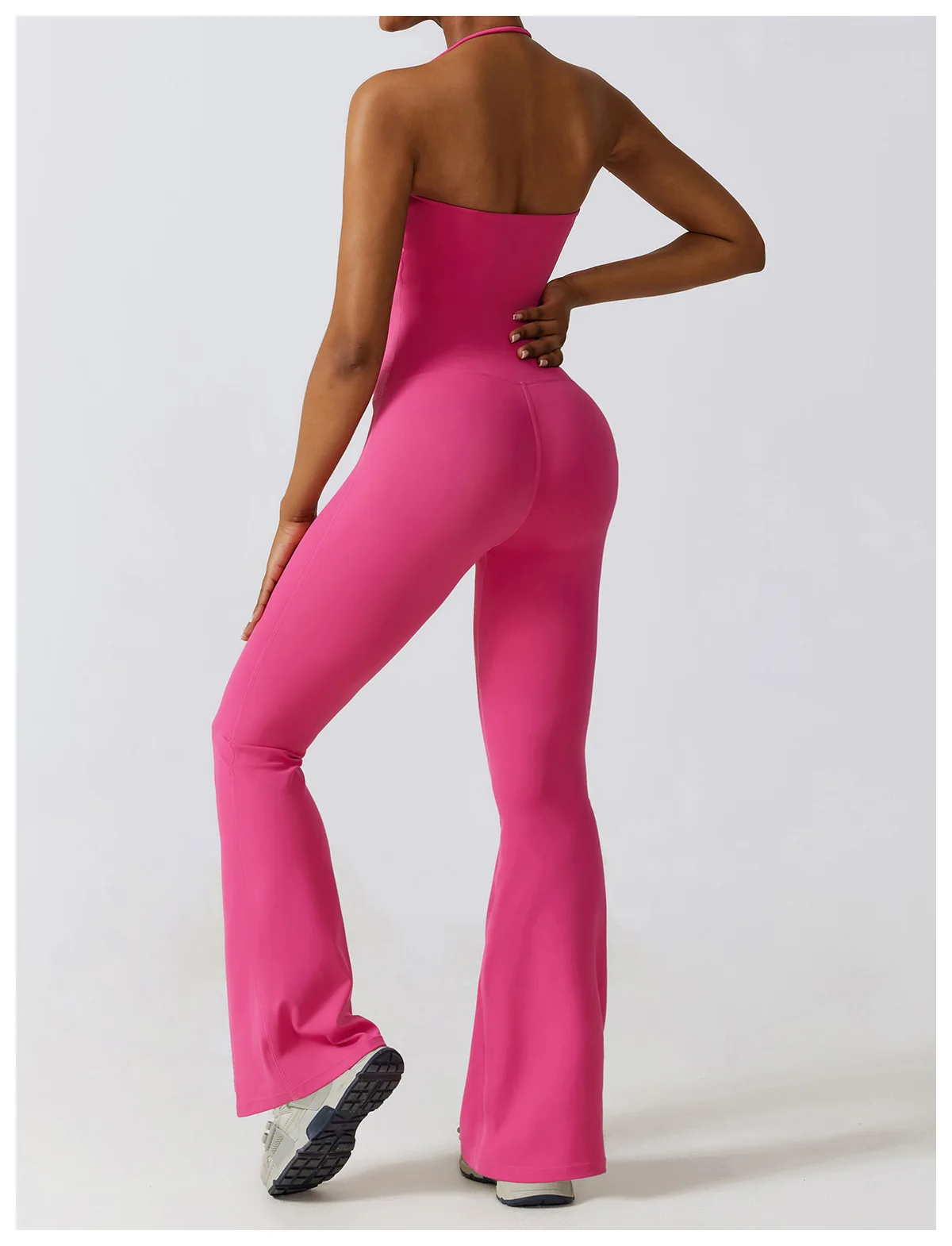 Flared Yoga Suit in Vibrant Pink