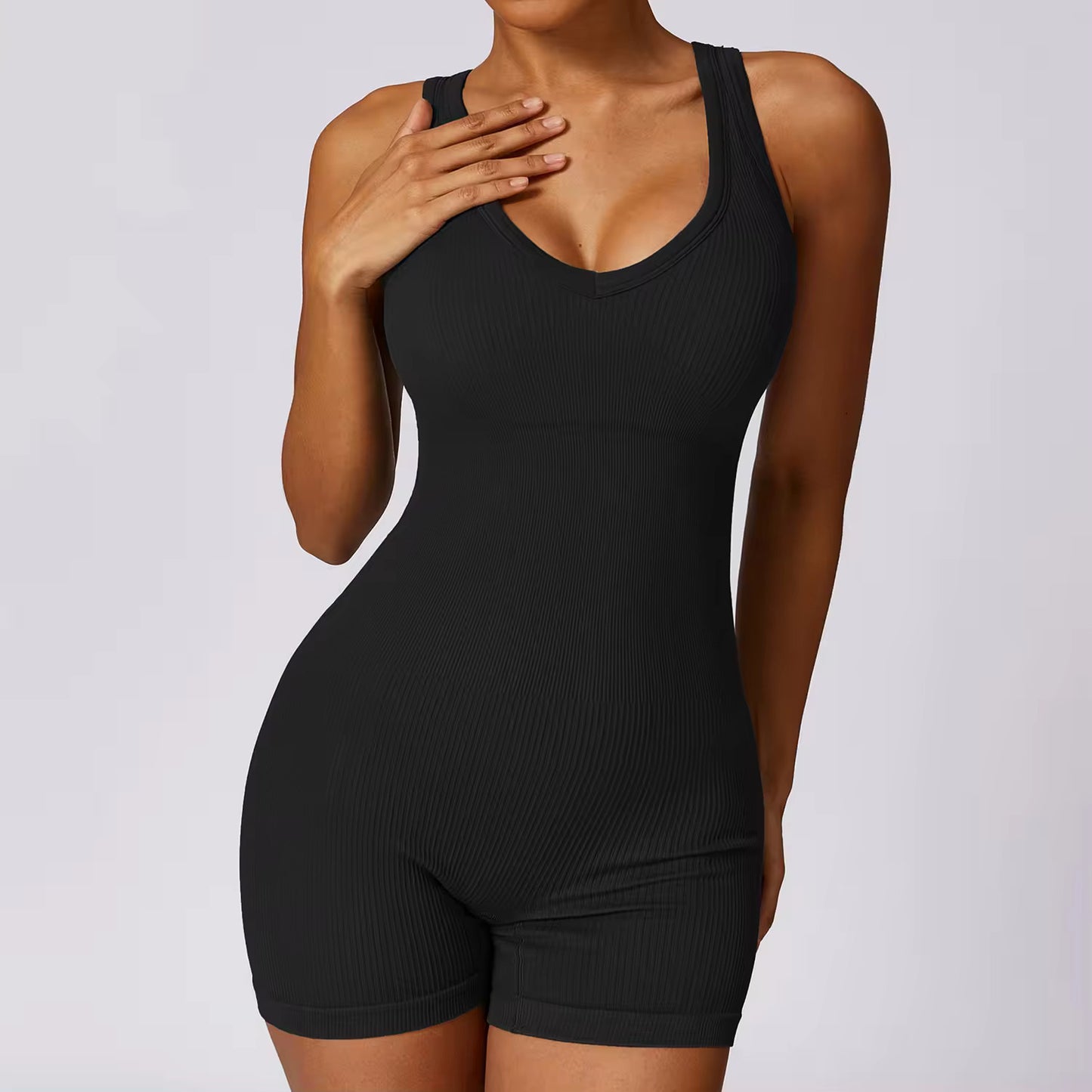 Short Yoga Suit in Advanced Black